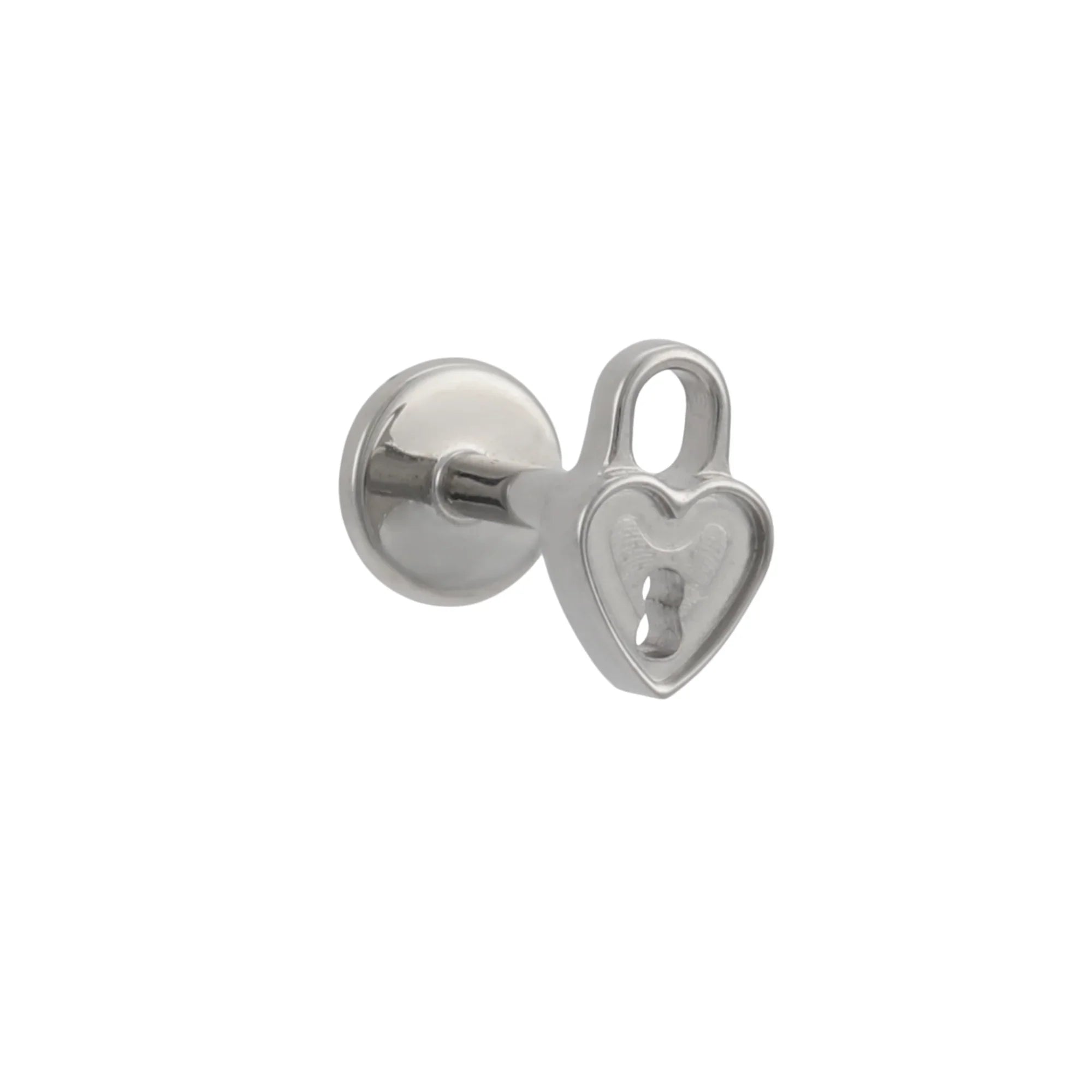 Heart Lock Flat Back Stud