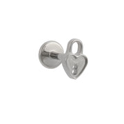 Heart Lock Flat Back Stud