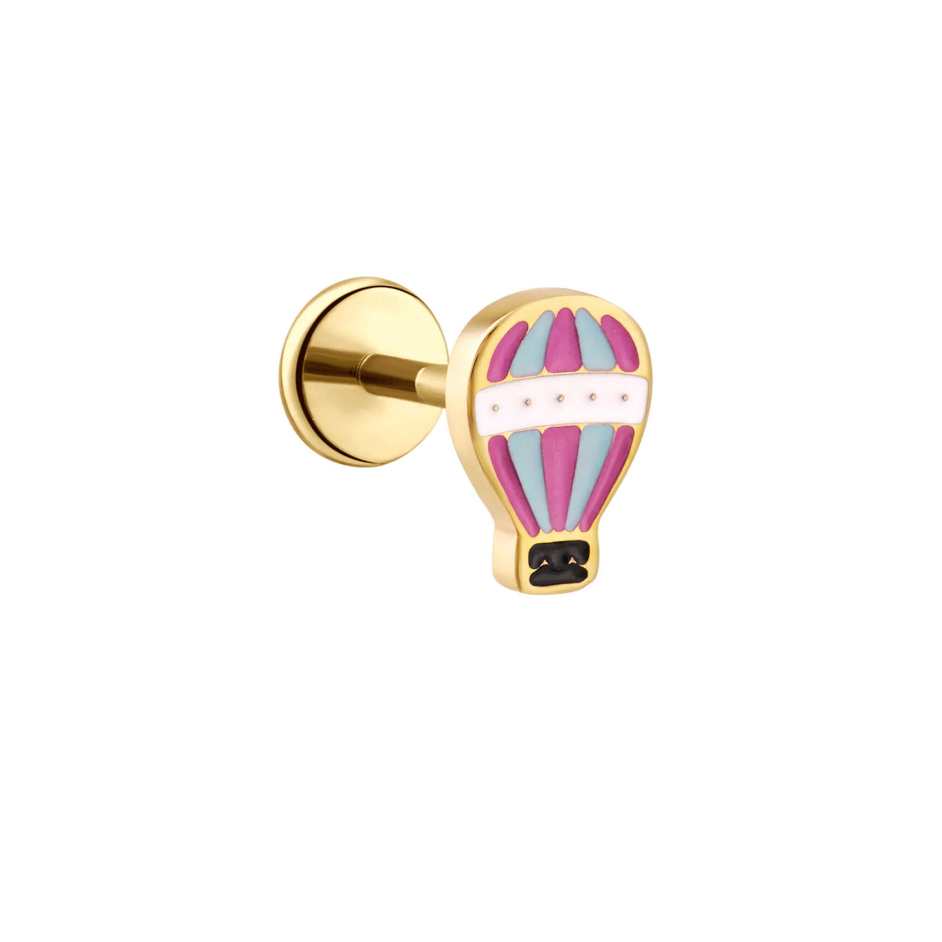 Hot Air Balloon Enamel Flat Back Stud