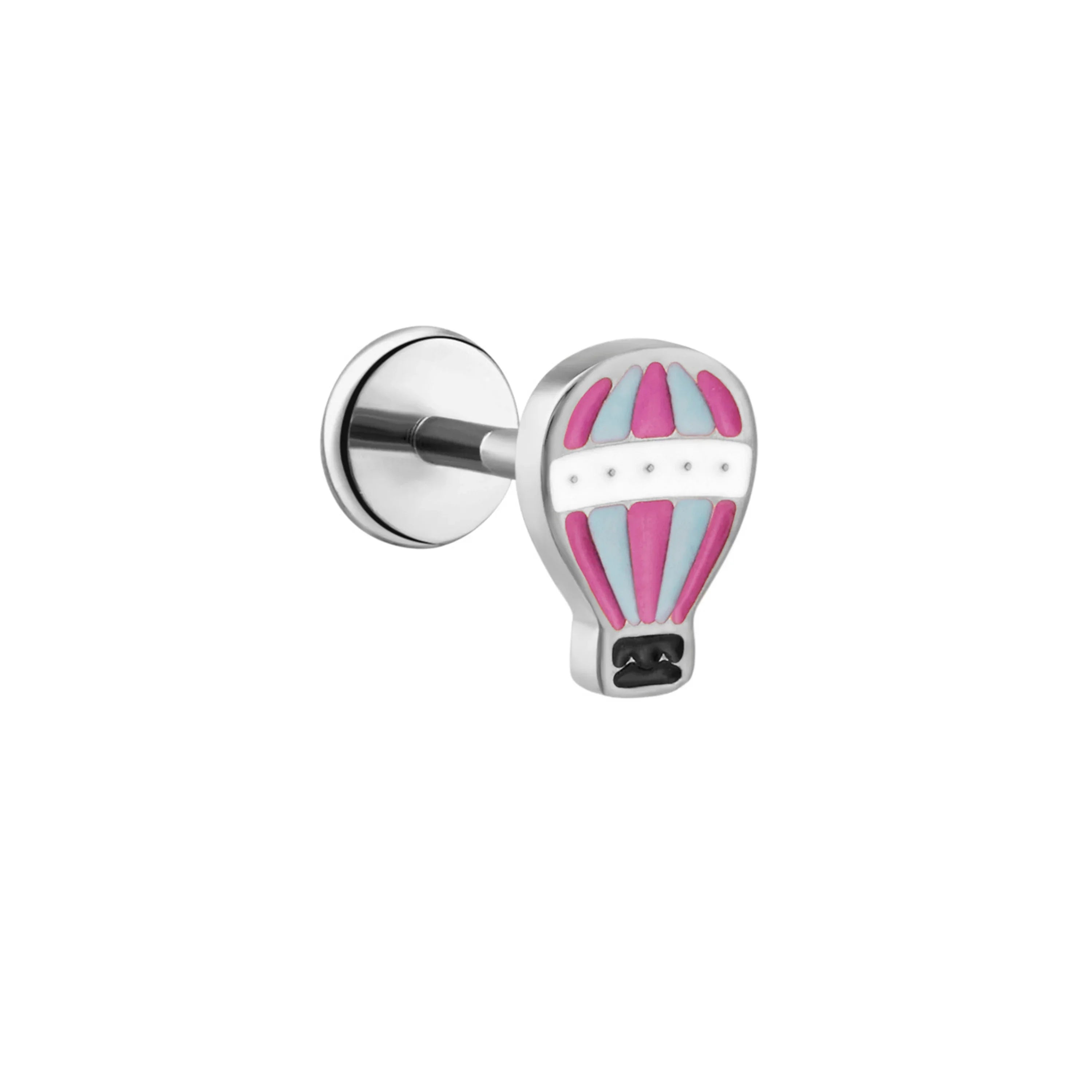 Hot Air Balloon Enamel Flat Back Stud