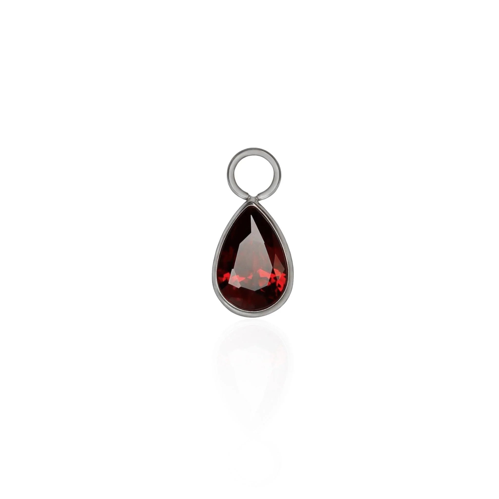 Blood Droplet Zirconia Hoop Charm