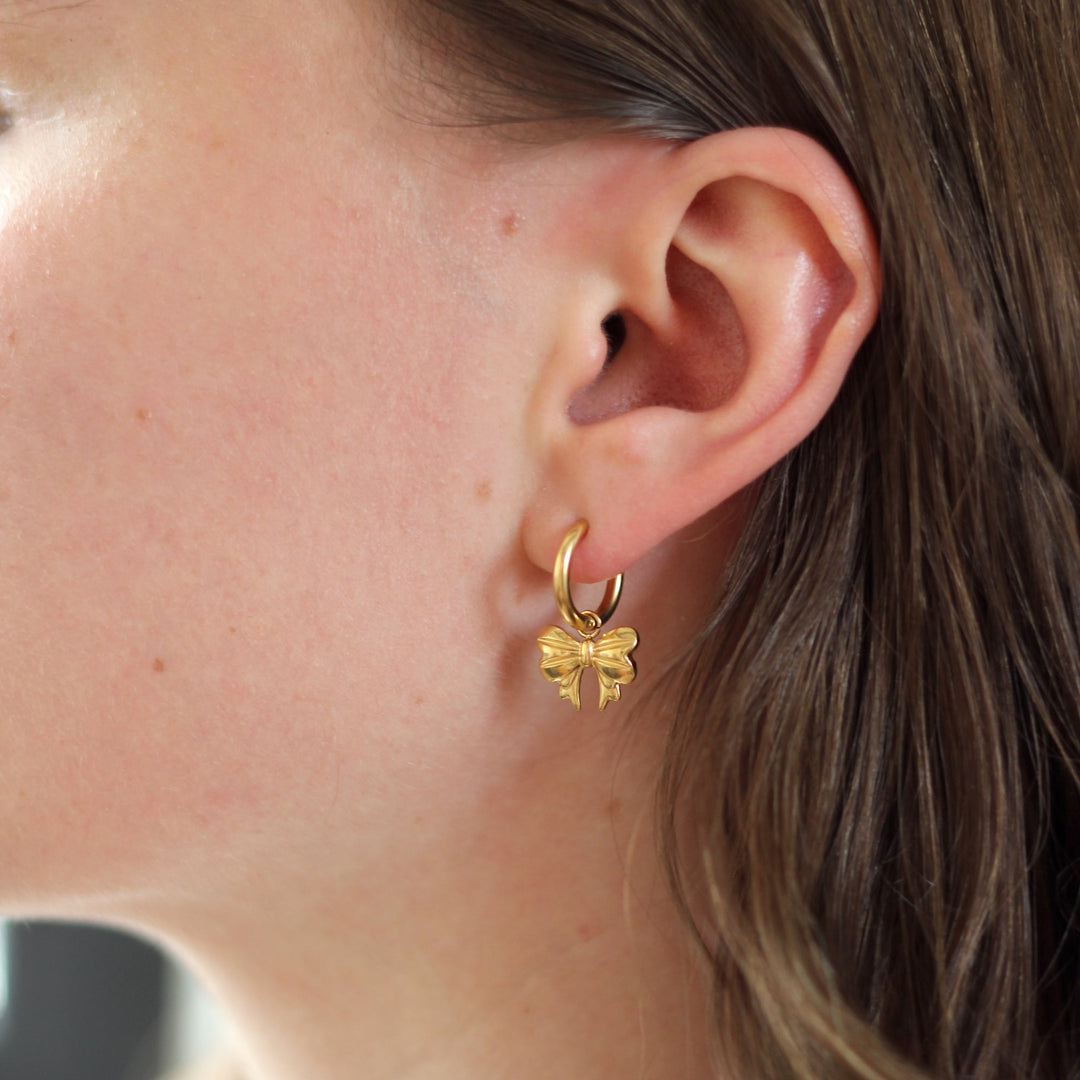 Bow Charm Cutie Hoops