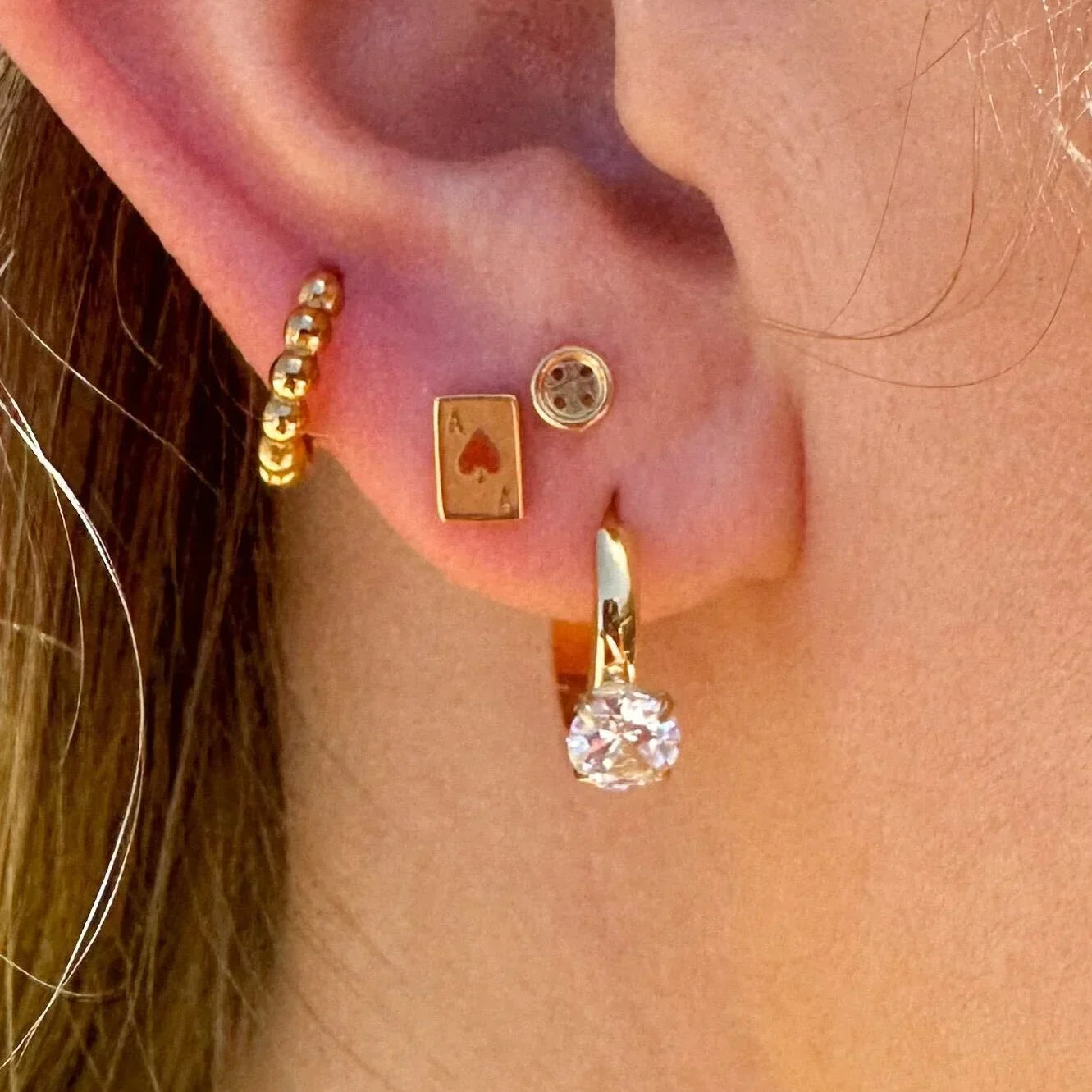 Playing Card Flat Back Stud