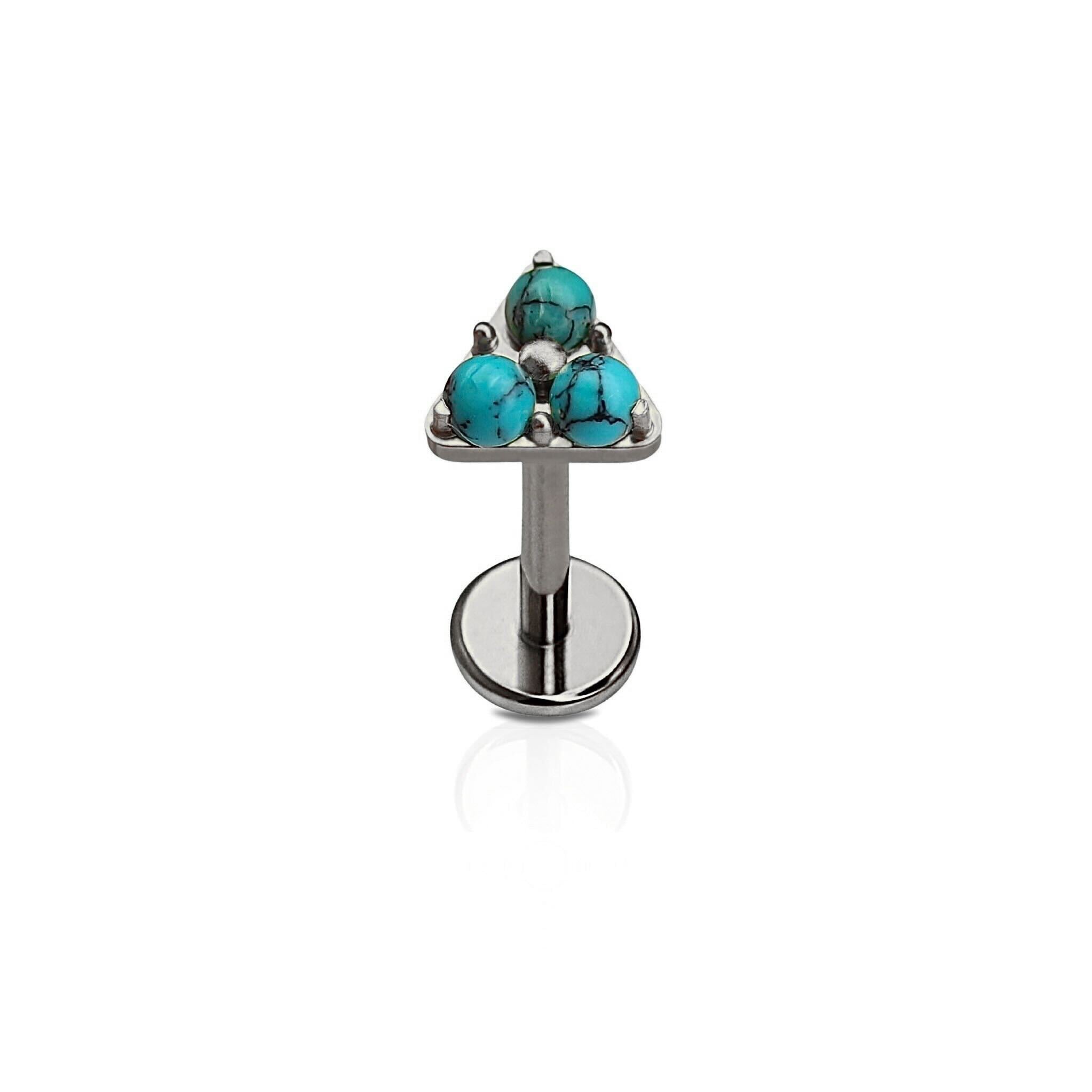 Blue Skies Tri-Stone Flat Back Stud