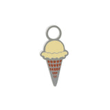 Ice Cream Cone Enamel Hoop Charm