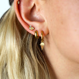Ice Cream Cone Enamel Hoop Charm