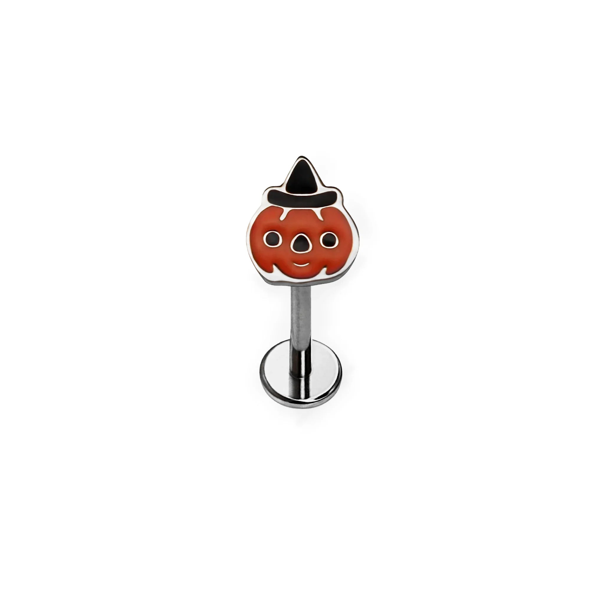 Jack O'Lantern Enamel Flat Back Stud