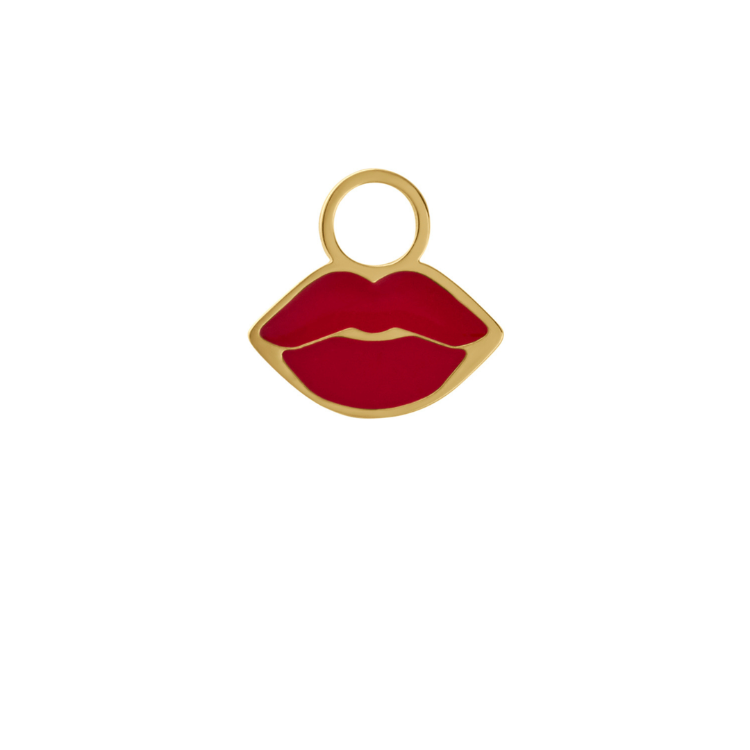 Kiss Enamel Hoop Charm