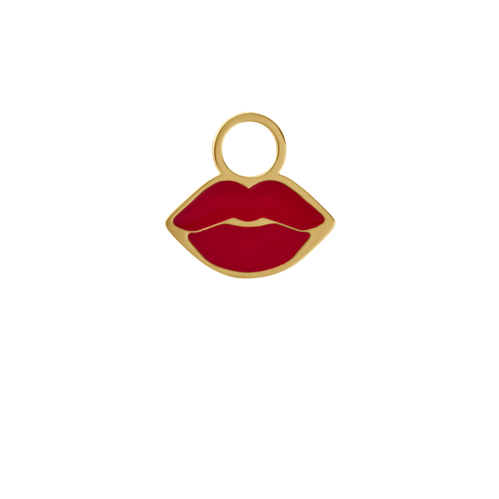Kiss Enamel Hoop Charm