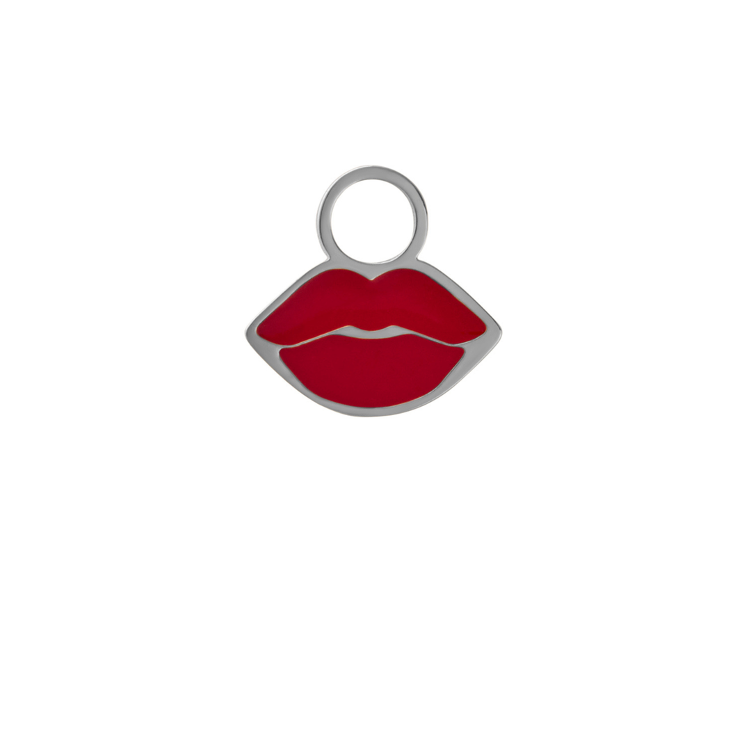 Kiss Enamel Hoop Charm