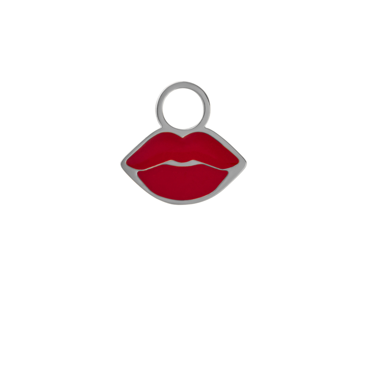 Kiss Enamel Hoop Charm