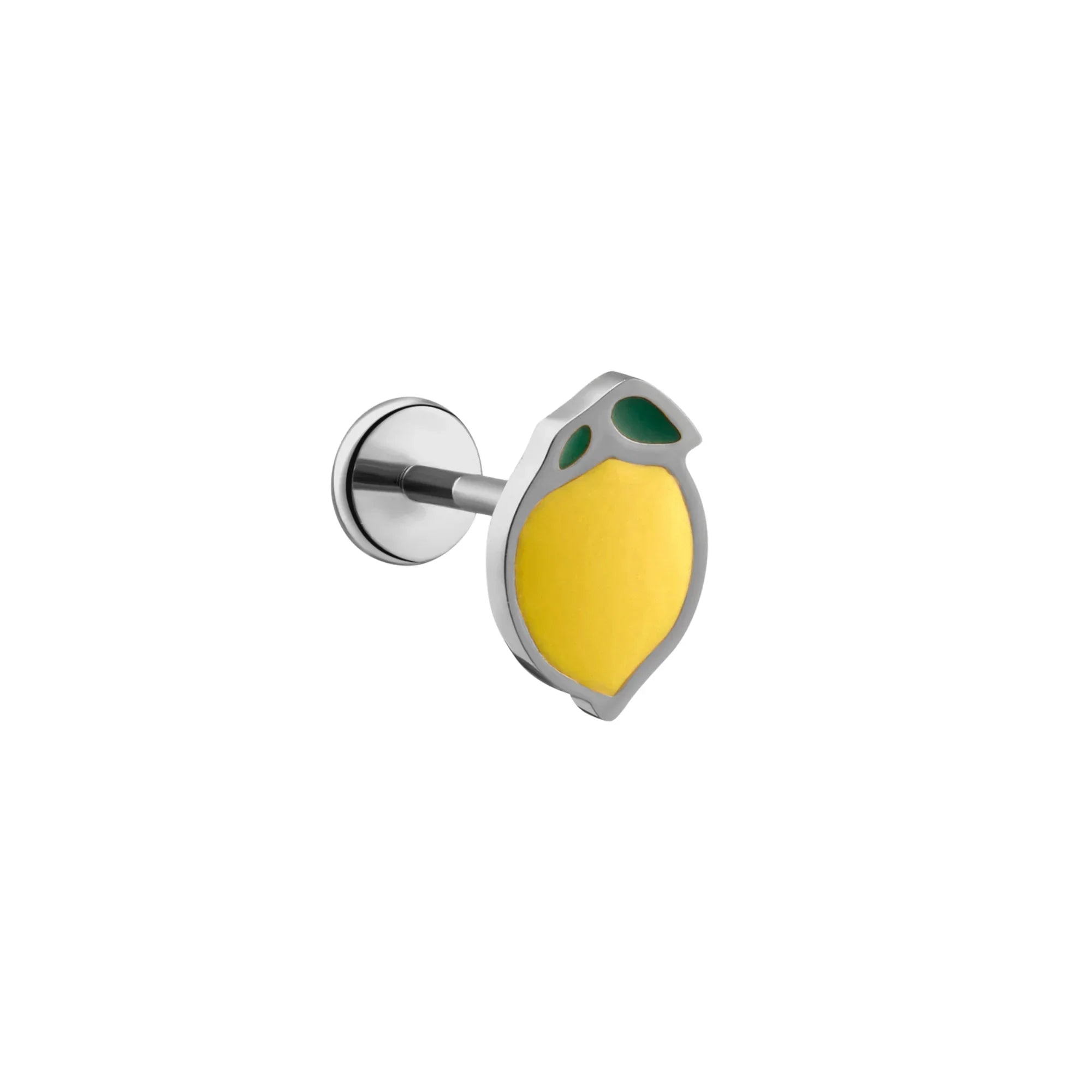 Lemon Enamel Flat Back Stud
