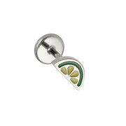 Lime Slice Enamel Flat Back Stud