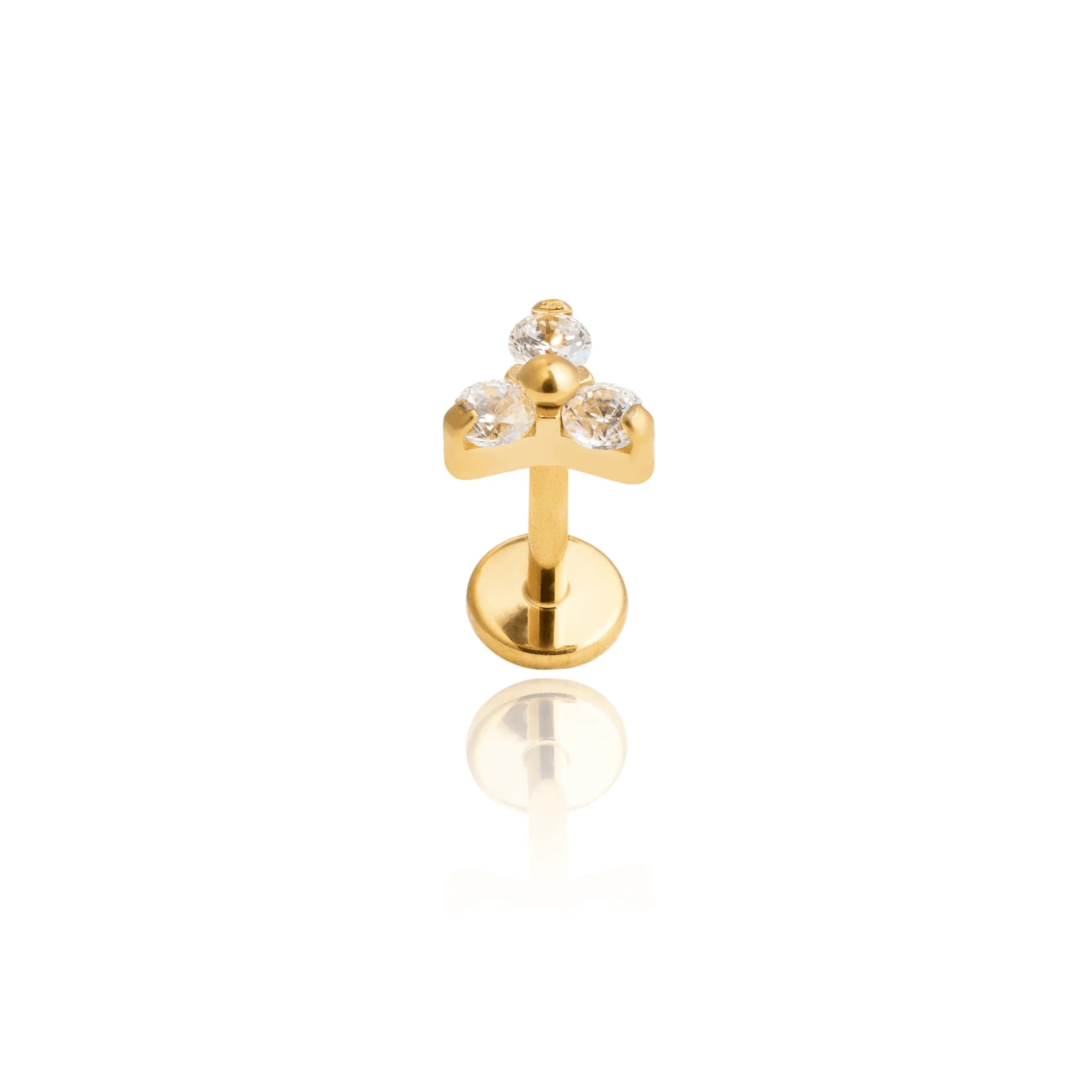 Love Triangle Flat Back Stud