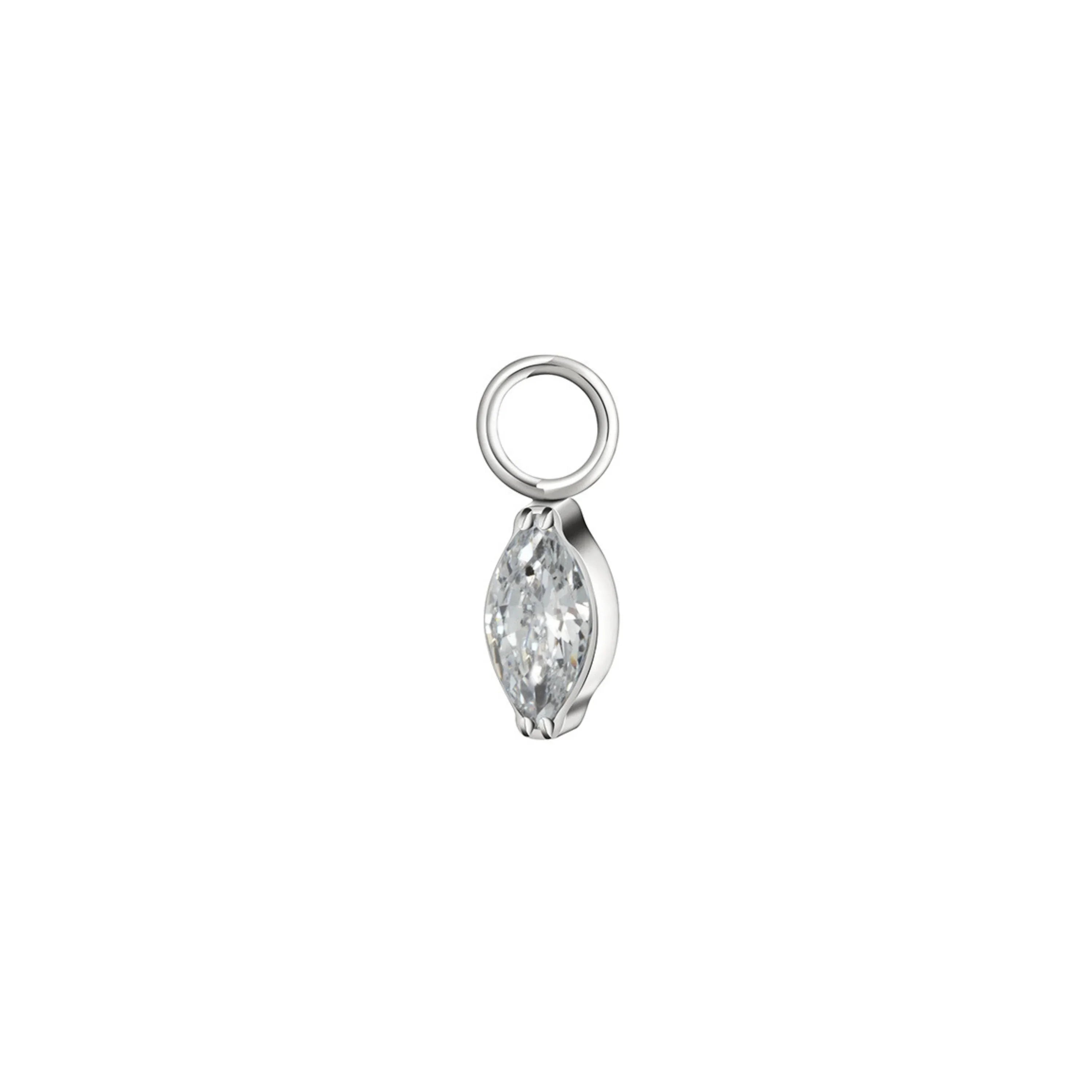 Marquise Zirconia Clicker Hoop Charm