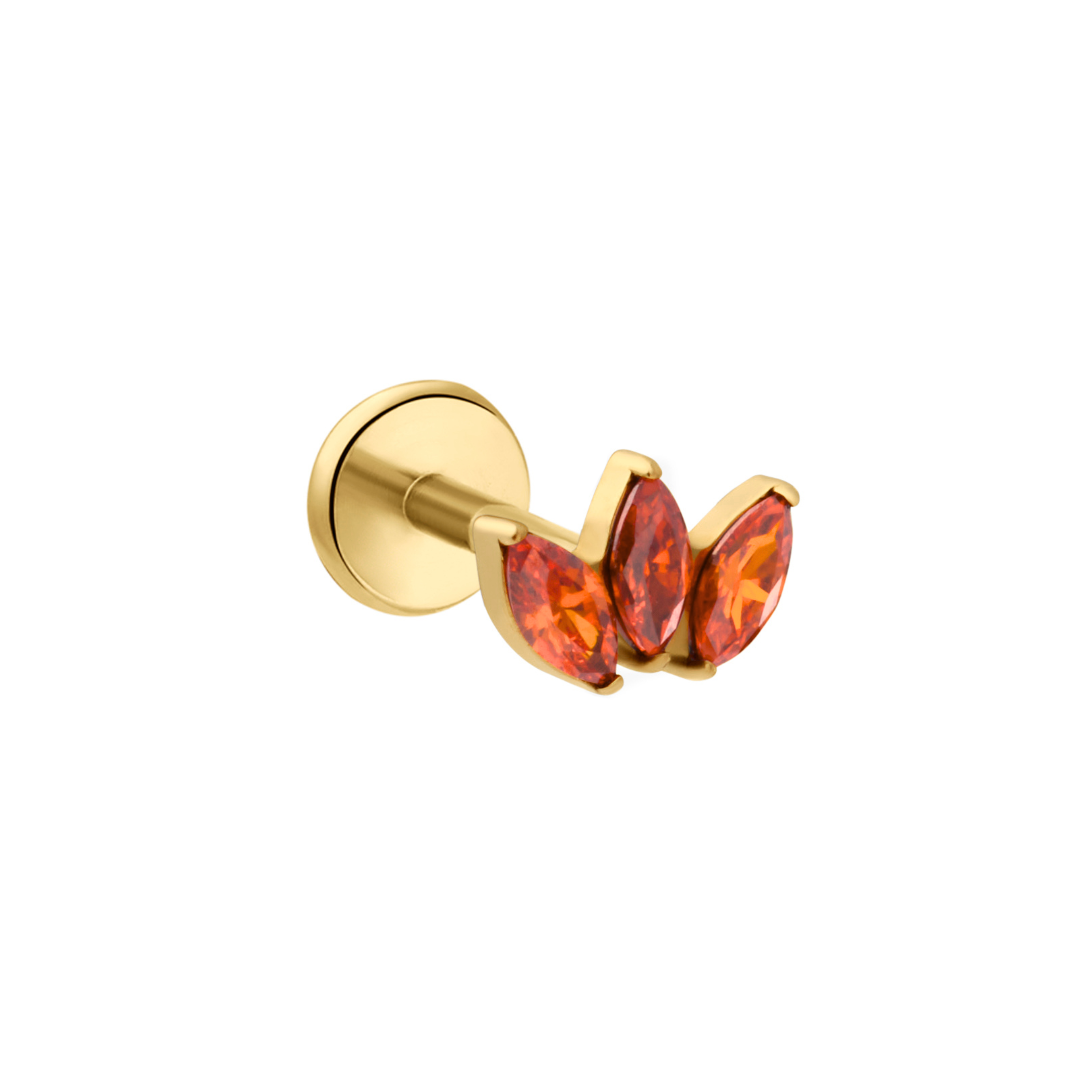 Marquise Trio Flat Back Stud - Mai Tai