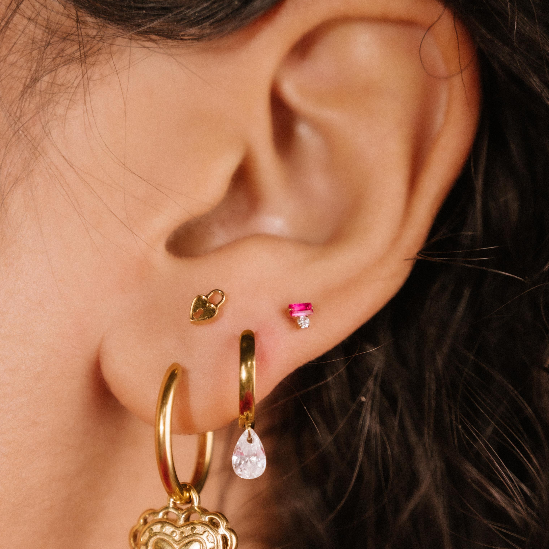 Mira Flat Back Stud - Pink