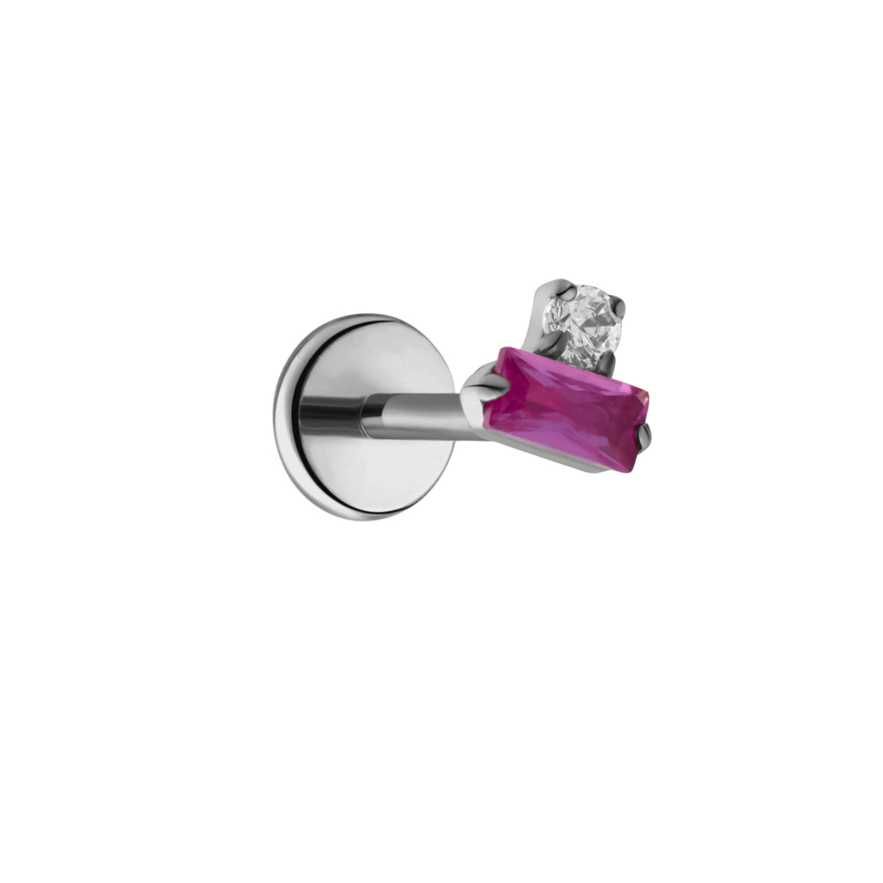 Mira Flat Back Stud - Pink