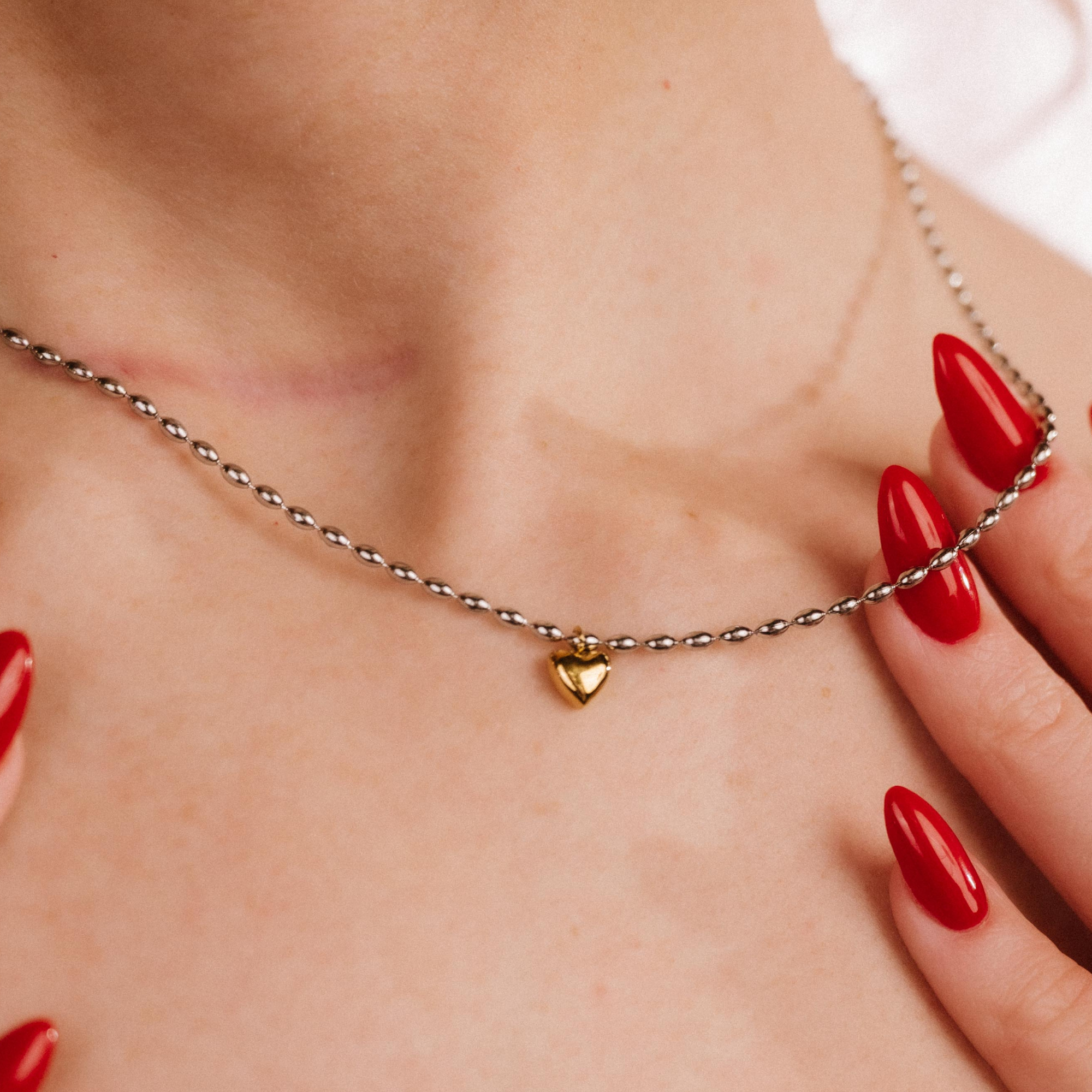 Mixed Signals Heart Necklace