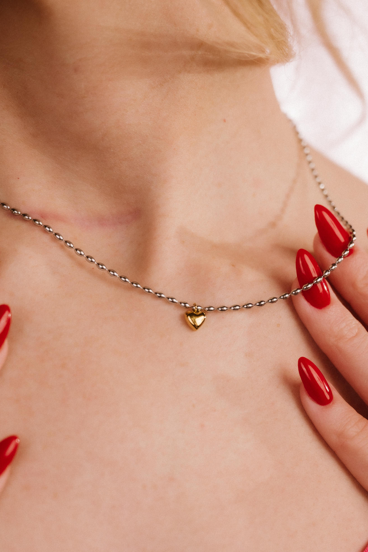 Mixed Signals Heart Necklace