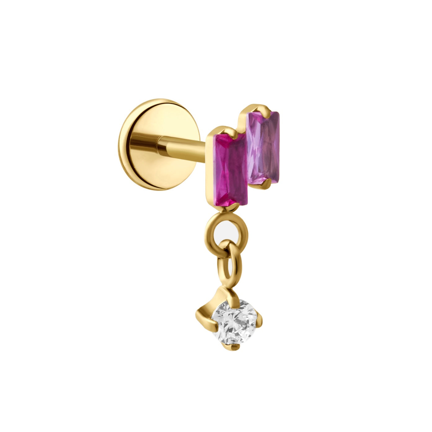 Twin Flame Flat Back Stud