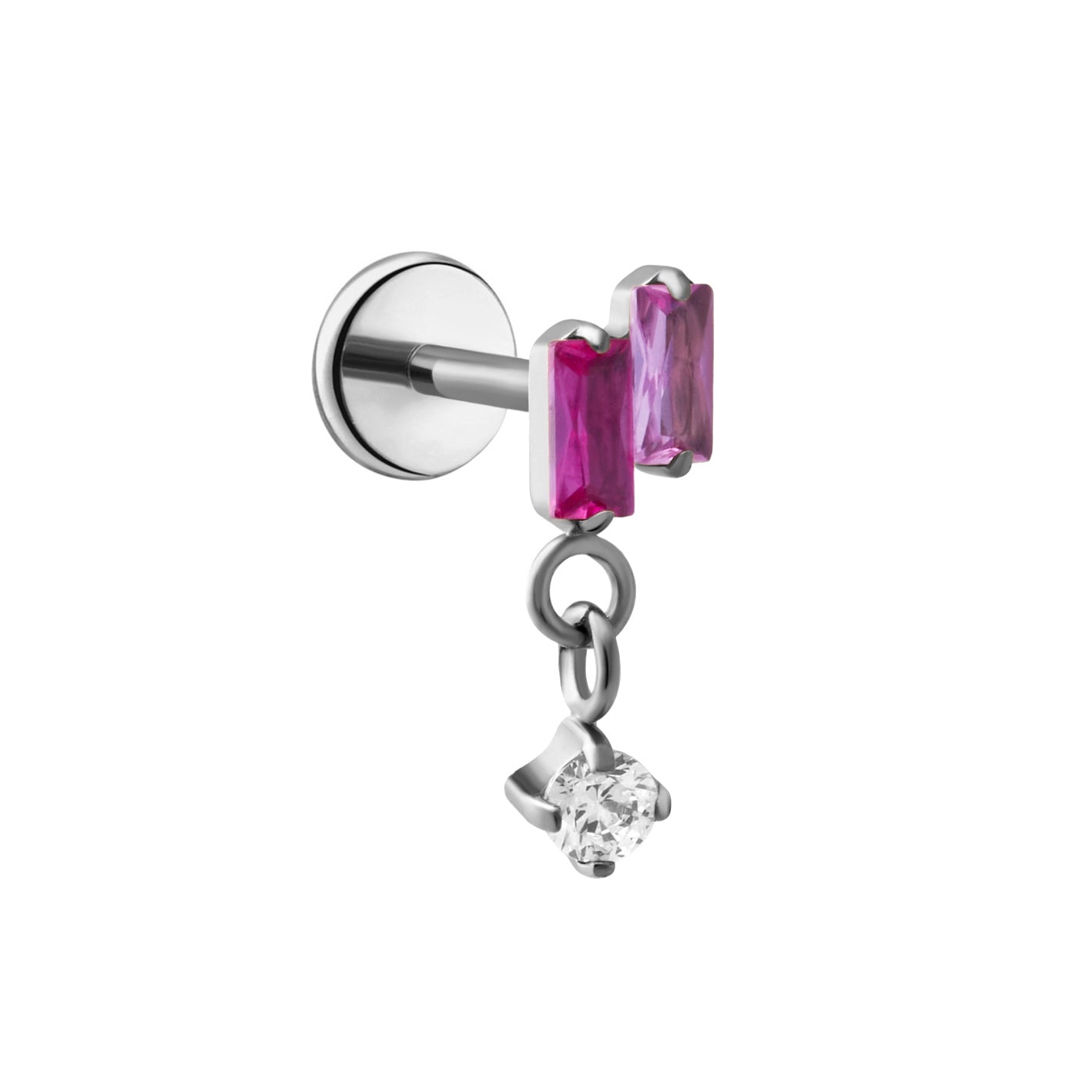 Twin Flame Flat Back Stud