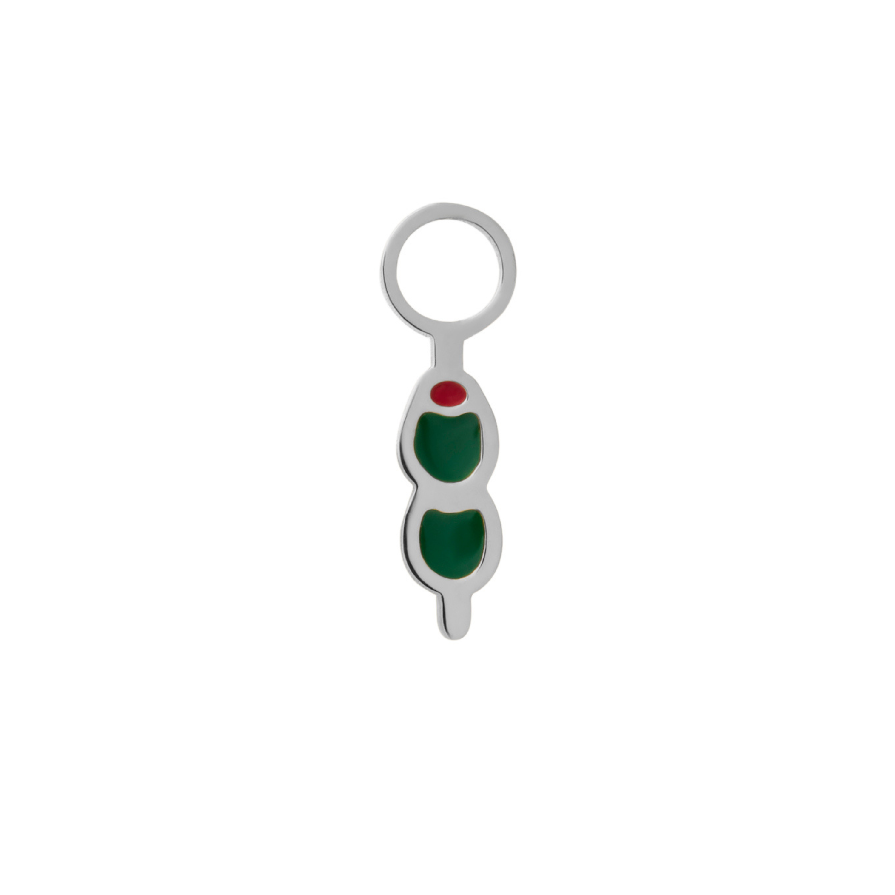 Olive Pick Enamel Hoop Charm