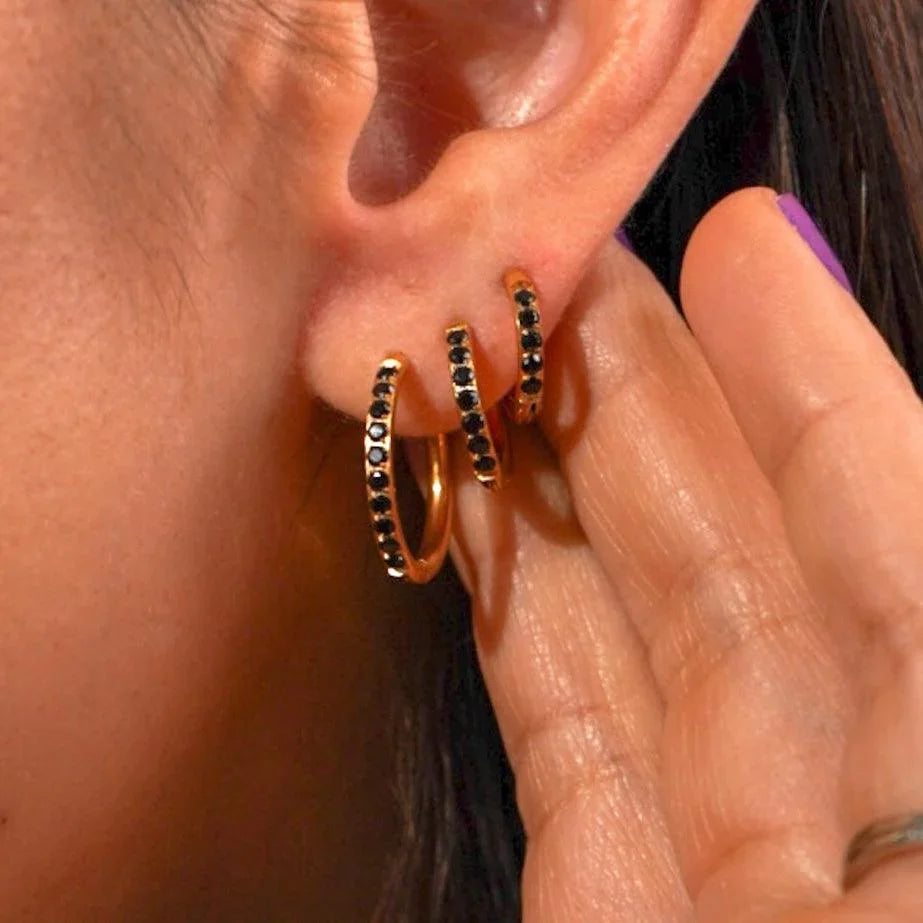 Black Titanium Celestial Hoops