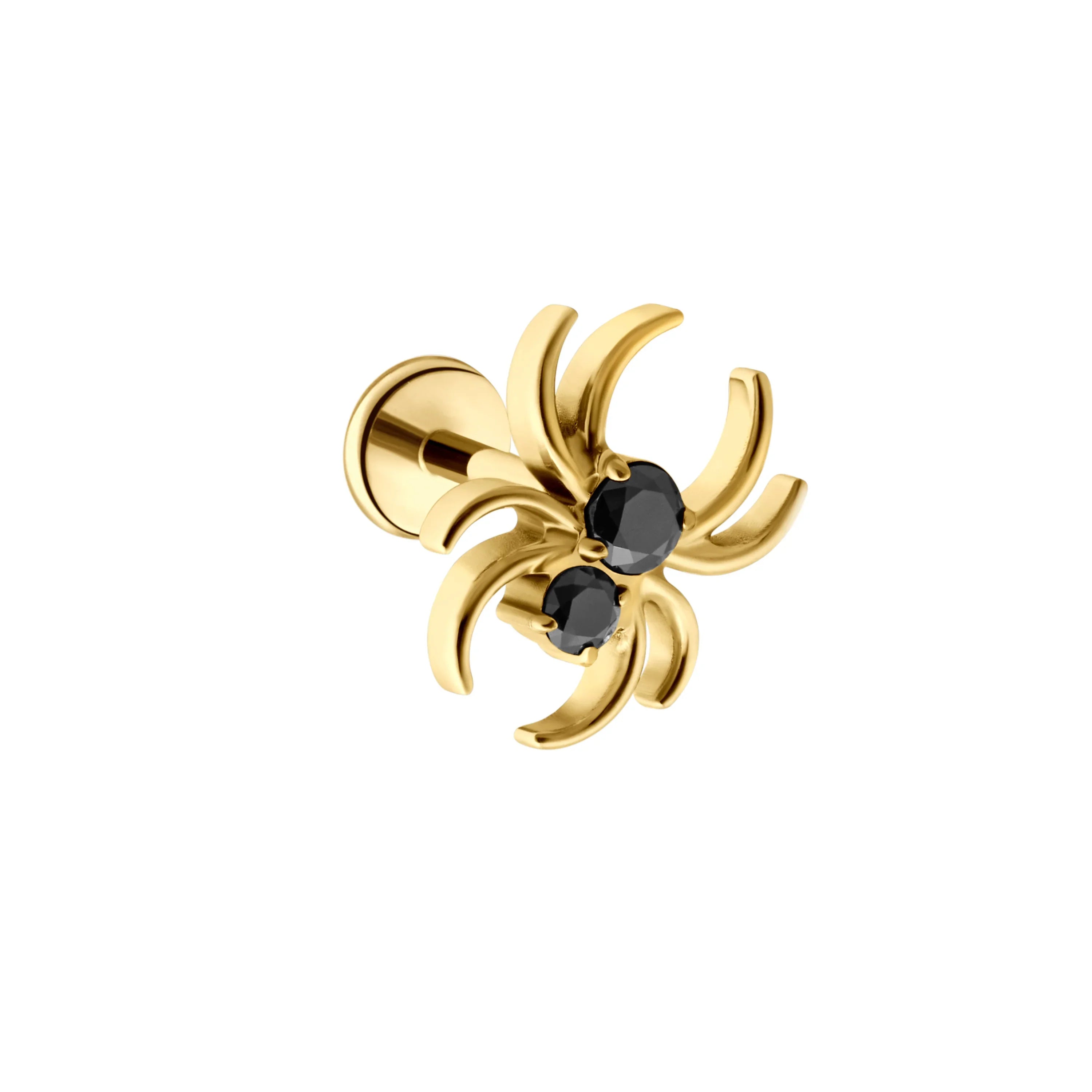 Onyx Jewel Spider Flat Back Stud