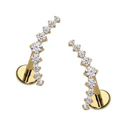 Crystal Ear Climber Flat Back Stud