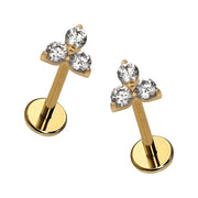 Micro Love Triangle Flat Back Stud
