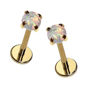Opal 3mm Flat Back Stud