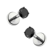 Black Gem Flat Back Stud