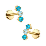 Breezy Trio Flat Back Stud