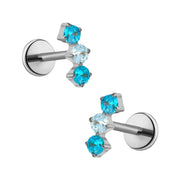 Breezy Trio Flat Back Stud