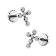 Bubble Cross Flat Back Stud