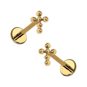 Bubble Cross Flat Back Stud
