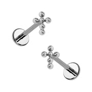 Bubble Cross Flat Back Stud