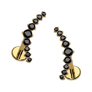 Onyx Ear Climber Flat Back Stud
