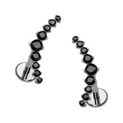 Onyx Ear Climber Flat Back Stud