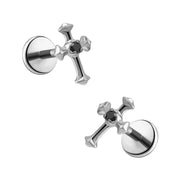 Gothic Cross Flat Back Stud