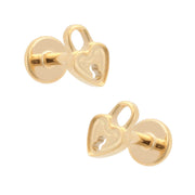 Heart Lock Flat Back Stud