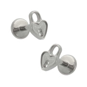 Heart Lock Flat Back Stud