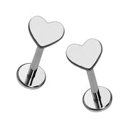 Heart Flat Back Stud