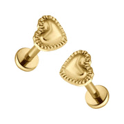 Pillow Heart Flat Back Stud