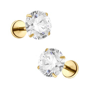 Solitaire 6mm Flat Back Stud