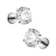 Solitaire 6mm Flat Back Stud