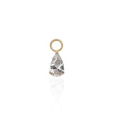 Pear Zirconia Titanium Clicker Hoop Charm