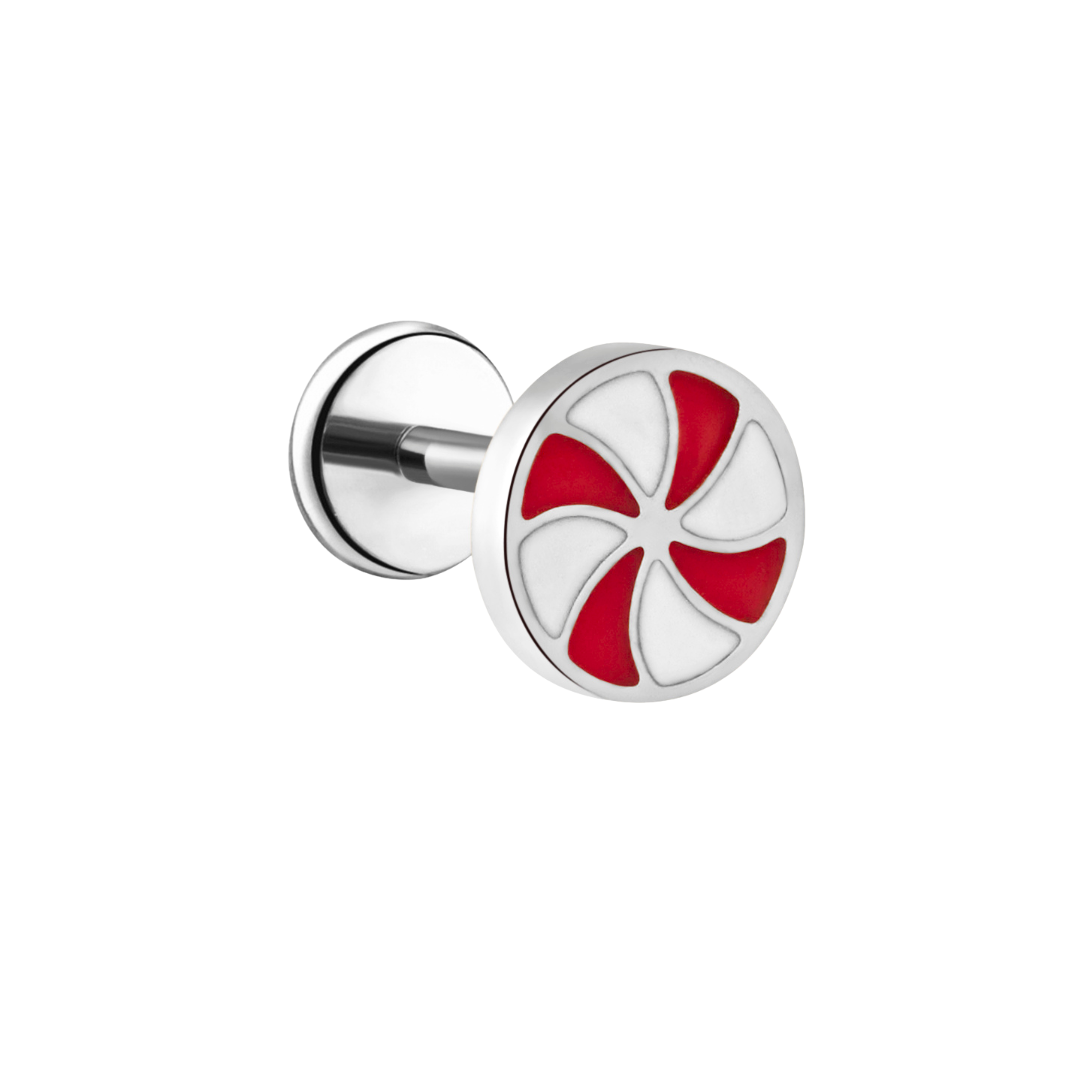 Peppermint Enamel Flat Back Stud