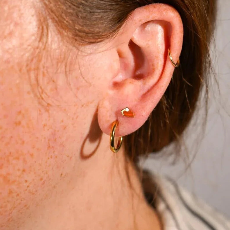 Pumpkin Pie Enamel Flat Back Stud
